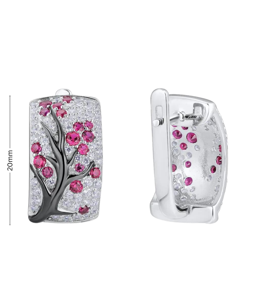 Sidabriniai auskarai su špineliais ir cirkoniais - Sidabriniai auskarai - Goldinga