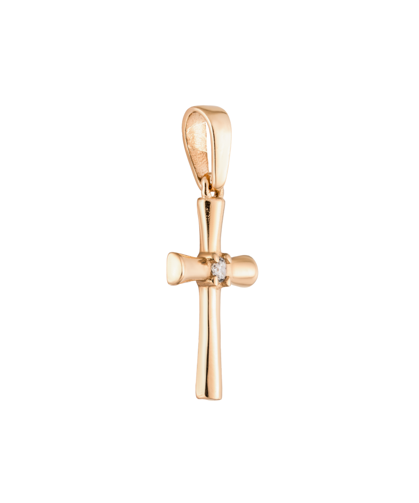 Auksinis pakabukas su cirkoniais "Kryželis" - Kryželiai ir ikonos - Goldinga