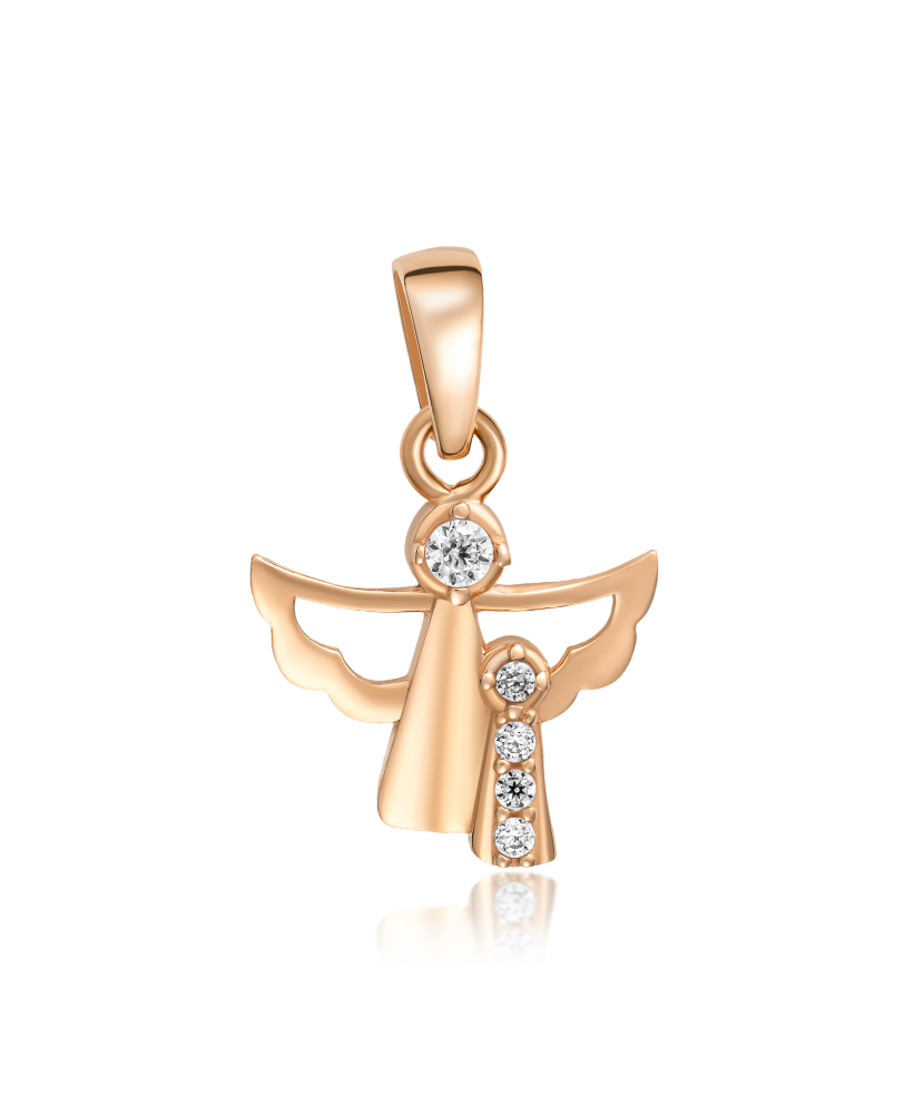 Auksinis pakabukas su cirkoniais "Angelas" - Auksiniai pakabukai - Goldinga