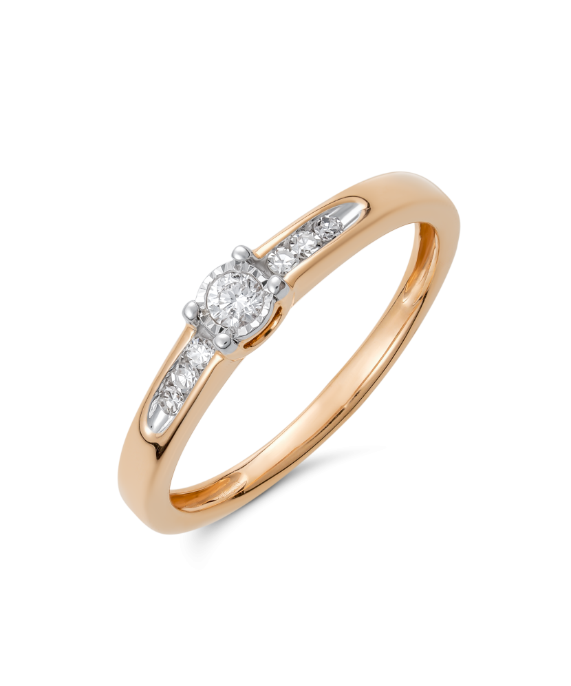 Auksinis žiedas su deimantais - Auksiniai Žiedai su brangakmeniais - Goldinga