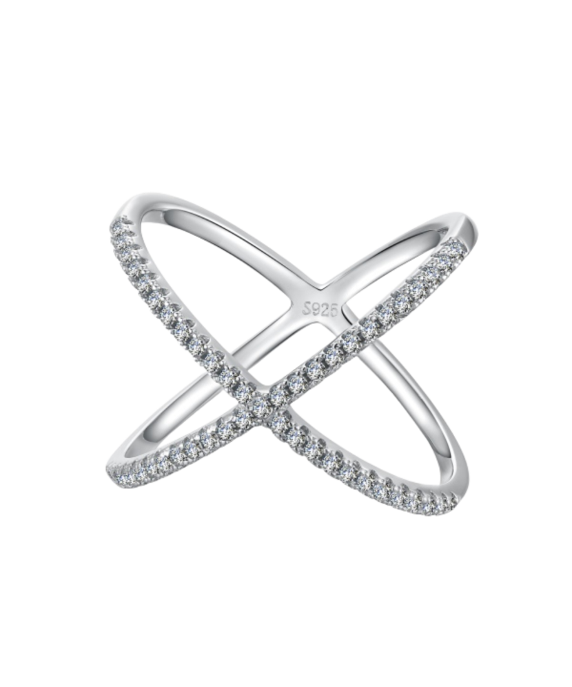 Sidabrinis žiedas su cirkoniais - Sidabriniai žiedai - Goldinga