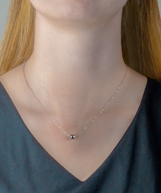 Balto aukso grandinėlė su pakabuku - Auksinės grandinėlės su pakabukais - Goldinga