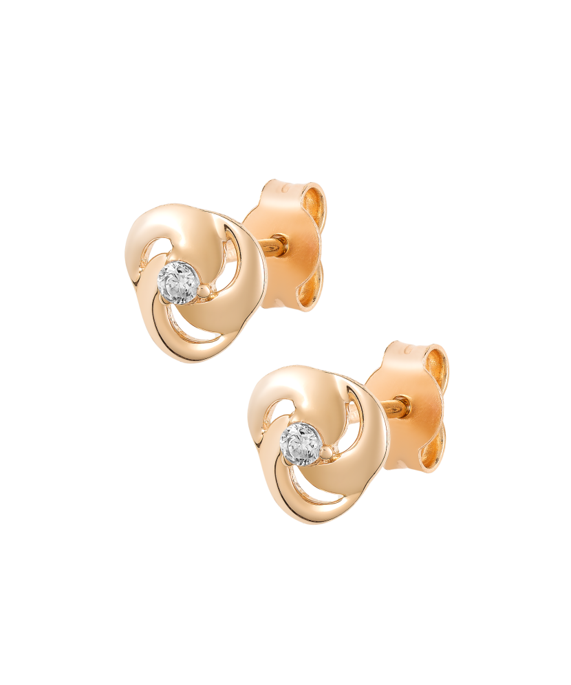 Auksiniai auskarai su cirkoniais - Auksiniai auskarai - Goldinga