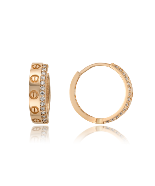 Auksiniai auskarai su cirkoniais - Auksiniai auskarai - Goldinga