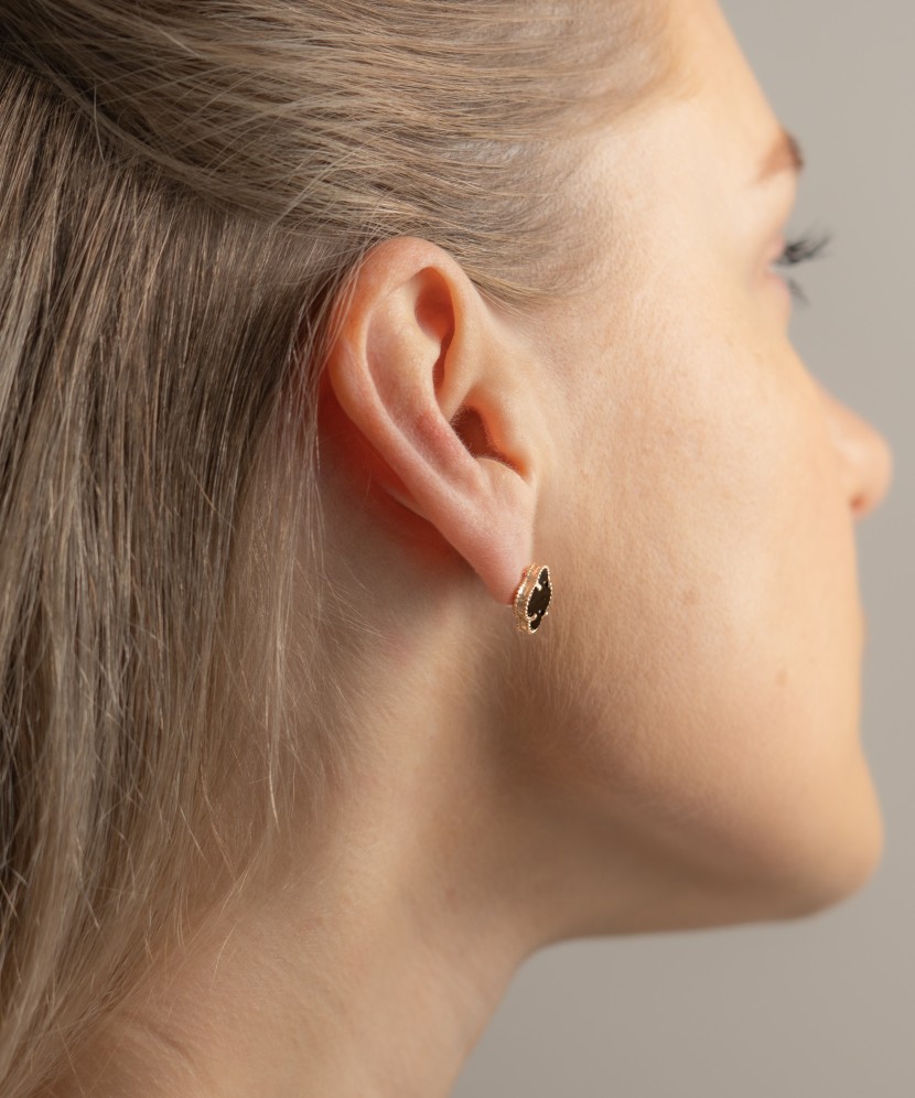 Auksiniai auskarai su emale 12mm - Auksiniai auskarai - Goldinga