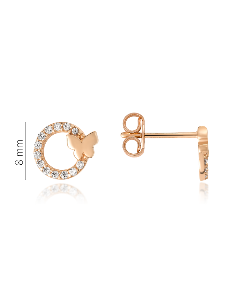 Auksiniai auskarai su cirkoniais "Drugelis" - Auksiniai auskarai - Goldinga