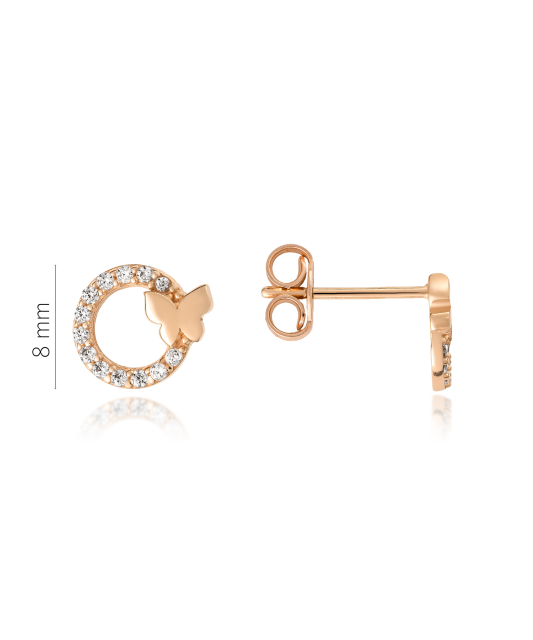 Auksiniai auskarai su cirkoniais "Drugelis" - Auksiniai auskarai - Goldinga