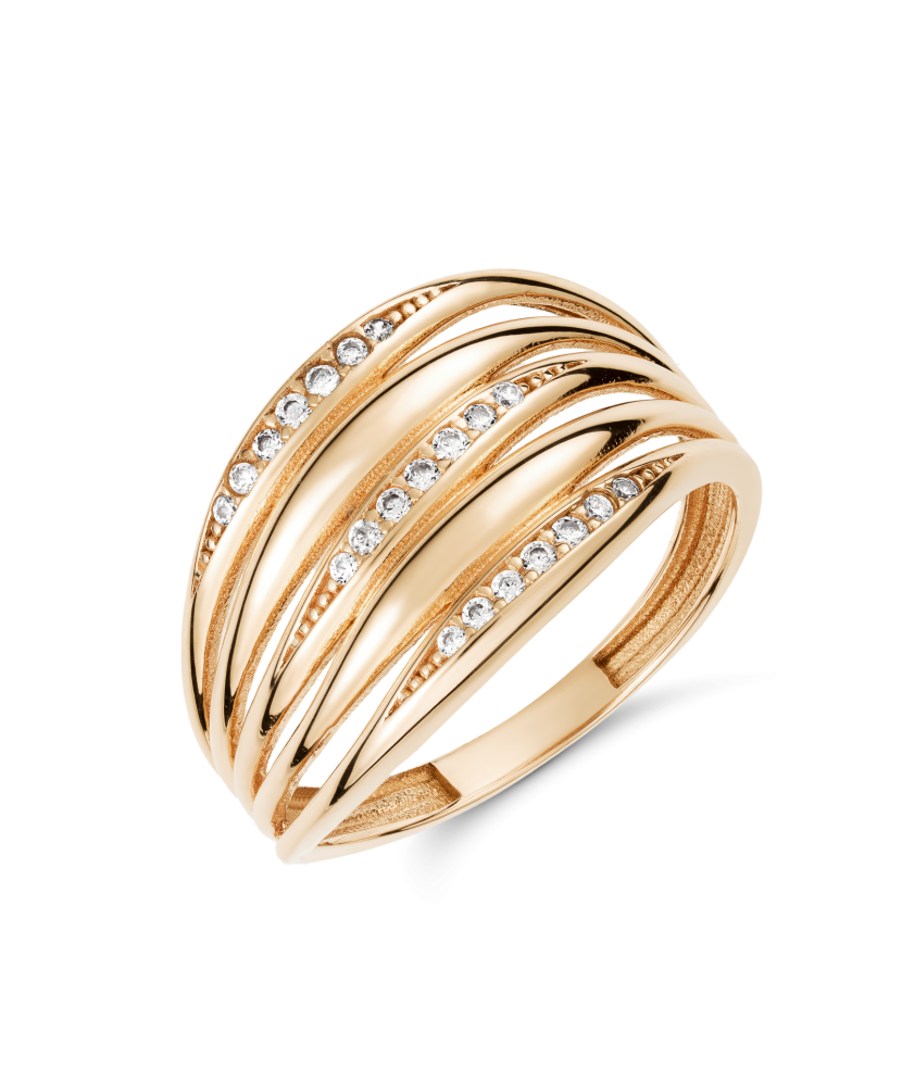 Auksinis žiedas su cirkoniais