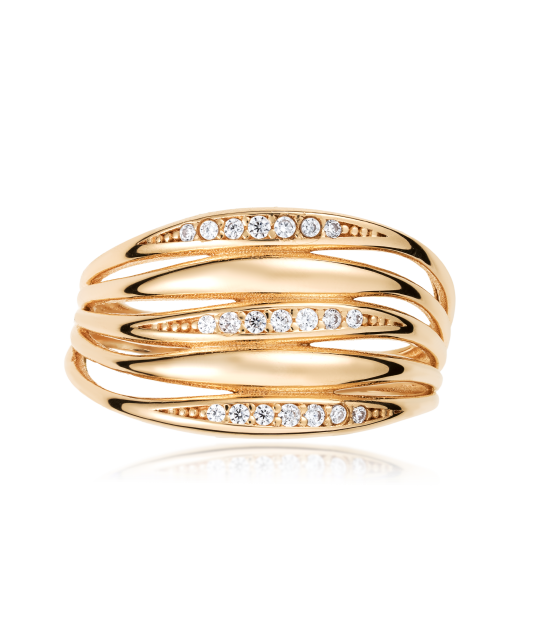 Auksinis žiedas su cirkoniais