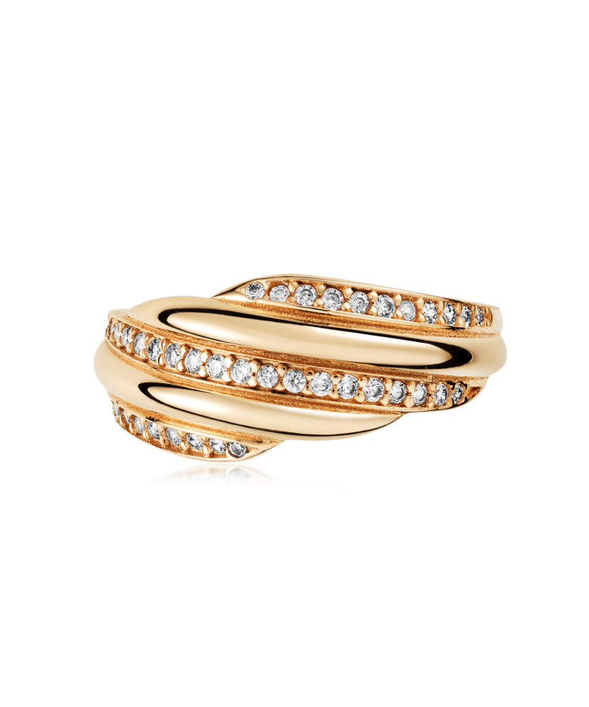 Auksinis žiedas su cirkoniais