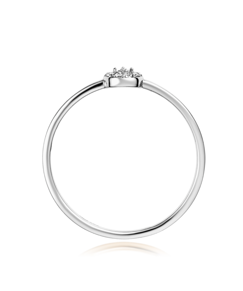 Balto aukso žiedas su cirkoniais