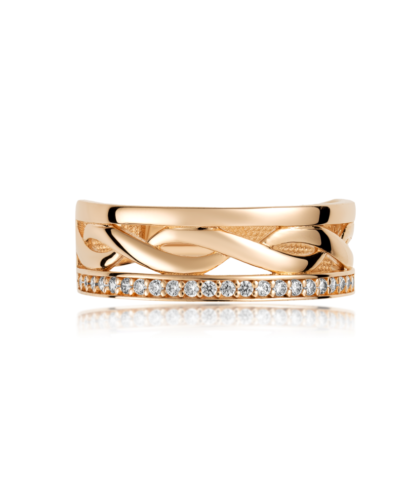 Auksinis žiedas su cirkoniais