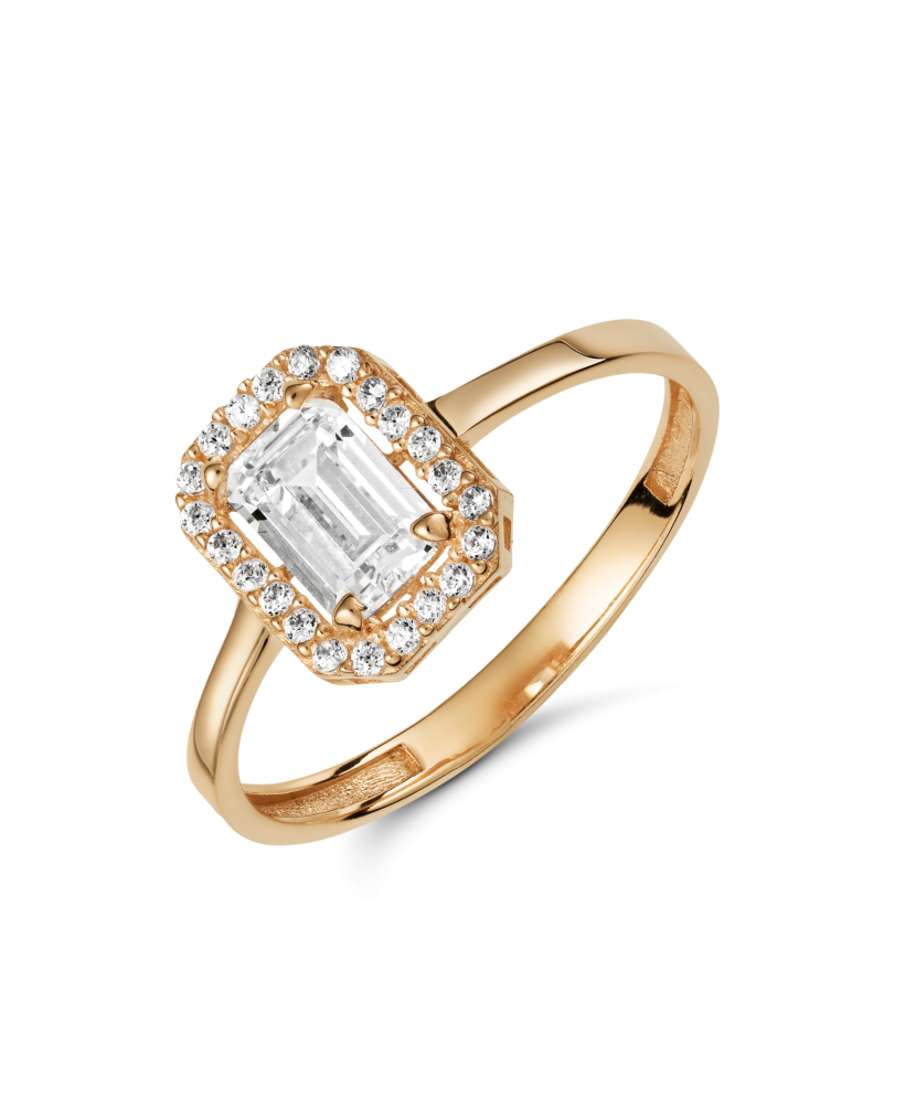 Auksinis žiedas su cirkoniais