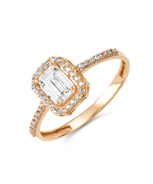 Auksinis žiedas su cirkoniais