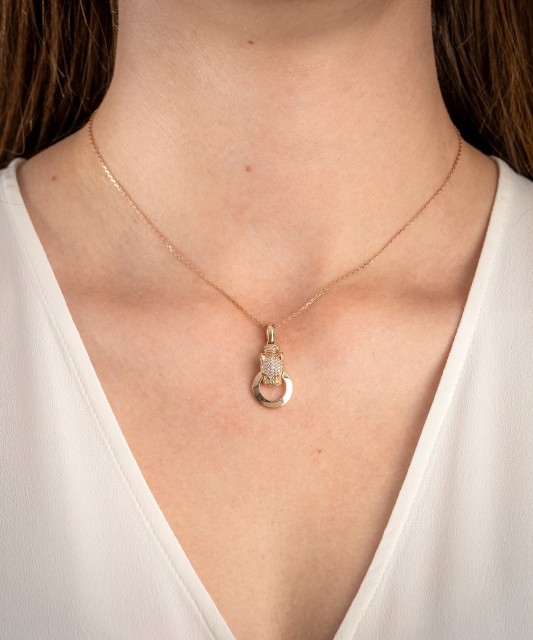 Auksinis pakabukas su cirkoniais