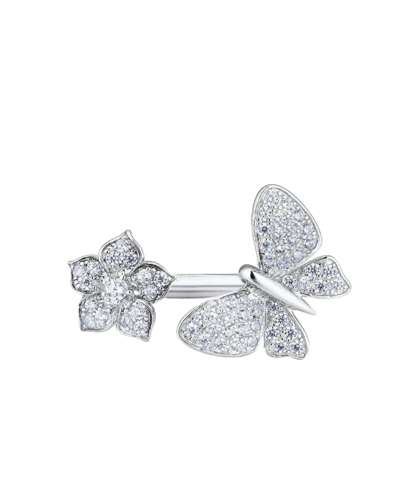 Sidabrinis žiedas su cirkoniais - Sidabriniai žiedai - Goldinga