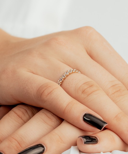 Auksinis žiedas su cirkoniais - Auksiniai žiedai - Goldinga