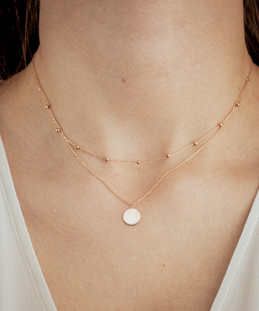 Auksinė dviguba grandinėlė su pakabuku - Auksinės grandinėlės su pakabukais - Goldinga