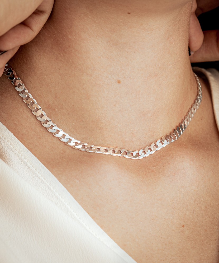 Sidabrinė grandinėlė "Curb" 6mm - Sidabrinės grandinėlės - Goldinga