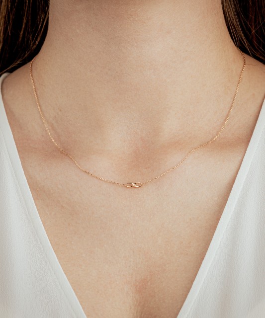 Dviguba auksinė grandinėlė su pakabuku "begalybė" - Auksinės grandinėlės su pakabukais - Goldinga