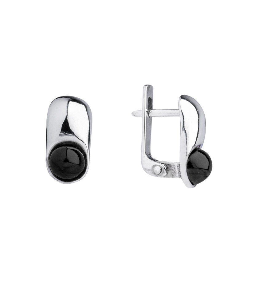 Sidabriniai auskarai su oniksu - Sidabriniai auskarai - Goldinga