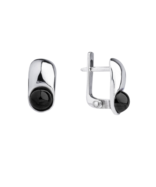 Sidabriniai auskarai su oniksu - Sidabriniai auskarai - Goldinga