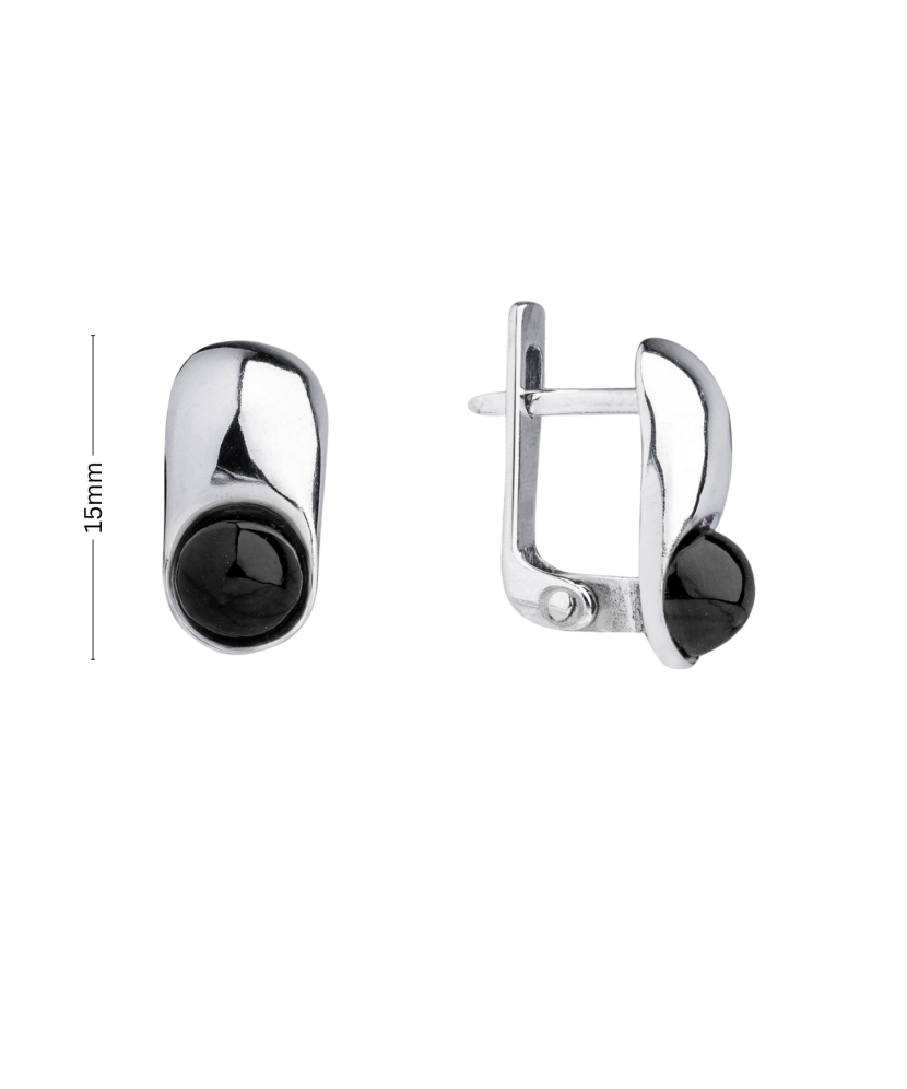 Sidabriniai auskarai su oniksu - Sidabriniai auskarai - Goldinga