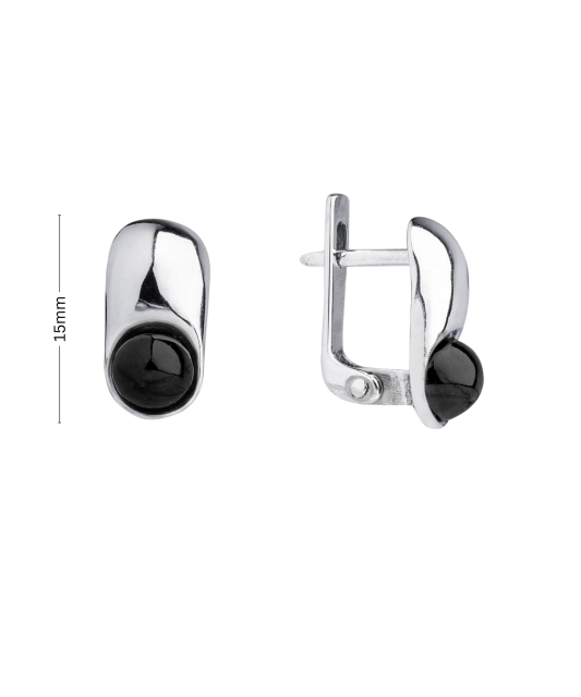 Sidabriniai auskarai su oniksu - Sidabriniai auskarai - Goldinga