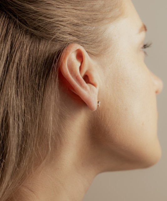 Auksiniai auskarai su deimantais ir skaidriais topazais - Auksiniai Auskarai su brangakmeniais - Goldinga