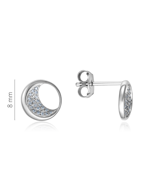 Balto aukso auskarai su deimantais - Auksiniai Auskarai su brangakmeniais - Goldinga