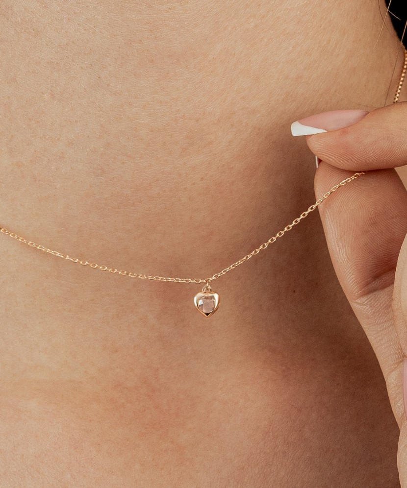 Auksinė grandinėlė su cirkonio pakabuku "Širdelė"