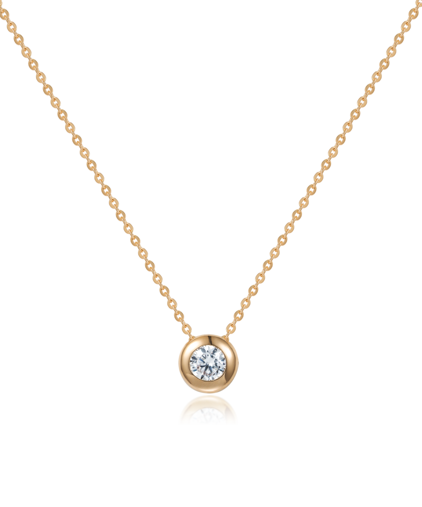 Auksinė grandinėlė su cirkonio pakabuku