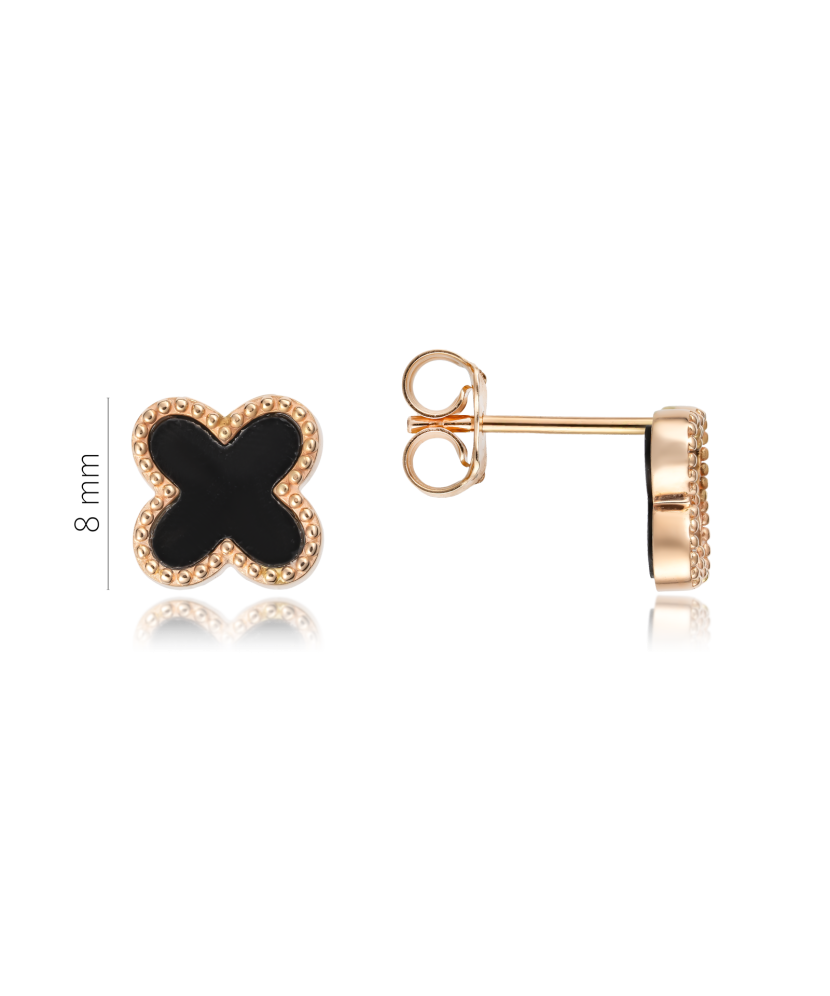 Auksiniai auskarai su oniksu - Auksiniai auskarai - Goldinga