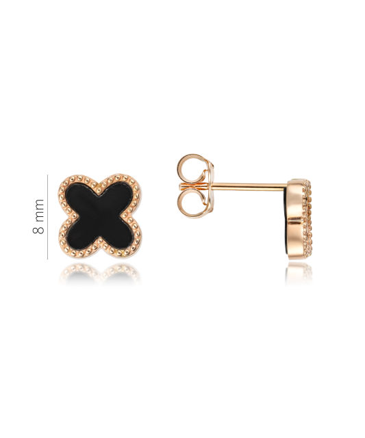 Auksiniai auskarai su oniksu - Auksiniai auskarai - Goldinga