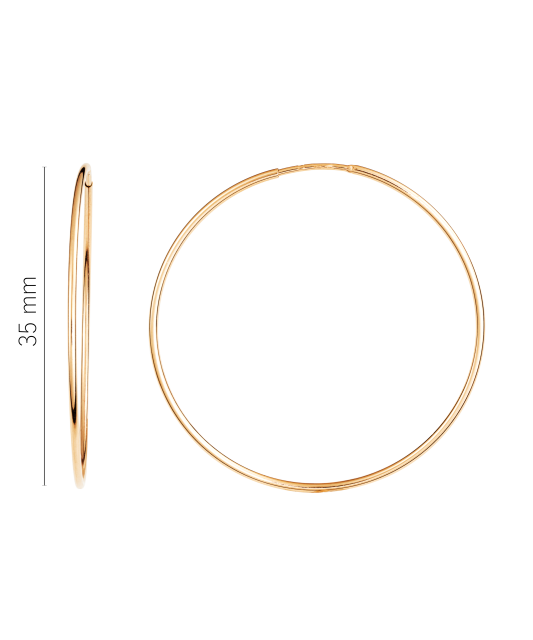 Auksiniai auskarai rinkutės 35mm  - Goldinga