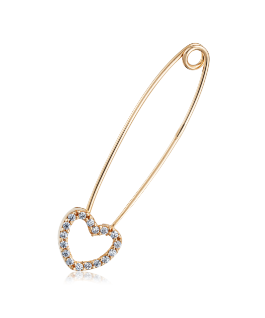 Auksinė sagė su cirkoniais "Širdelė"