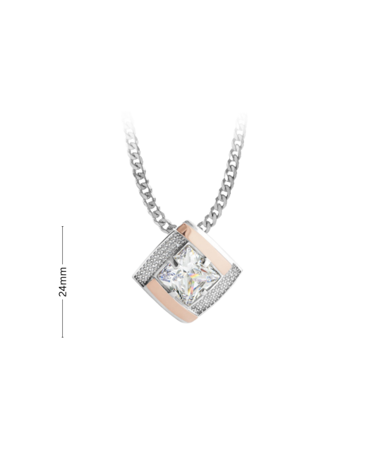 Sidabrinis pakabukas dengtas auksu su cirkoniais