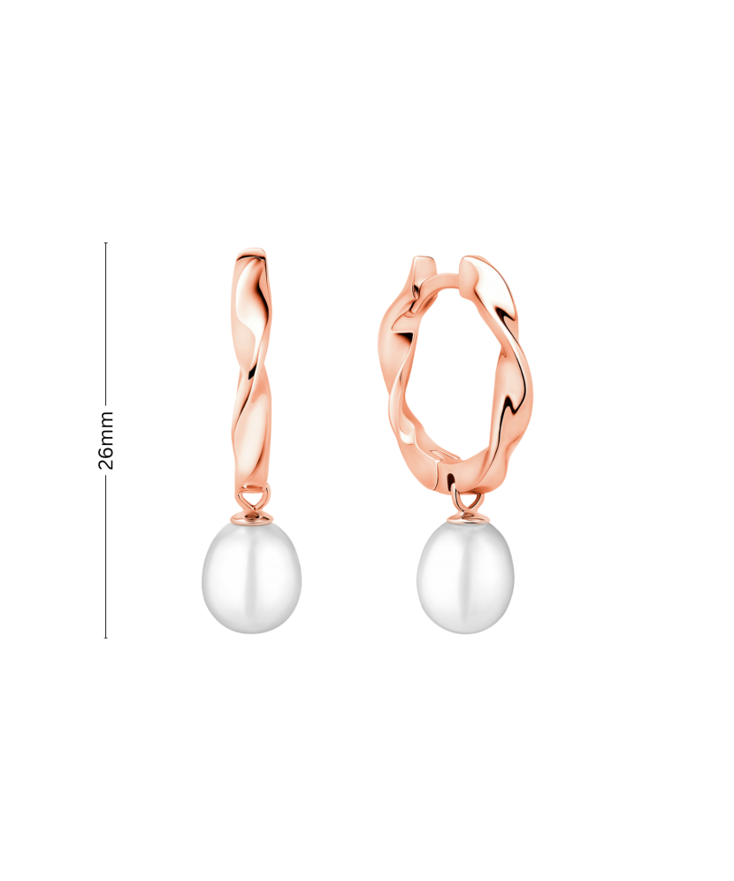 Paauksuoti Sidabriniai auskarai su perlais