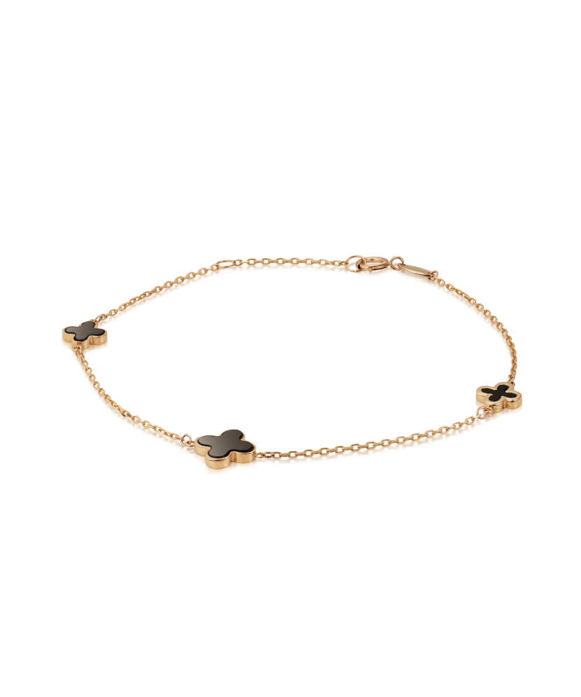 Auksinė apyrankė su oniksu