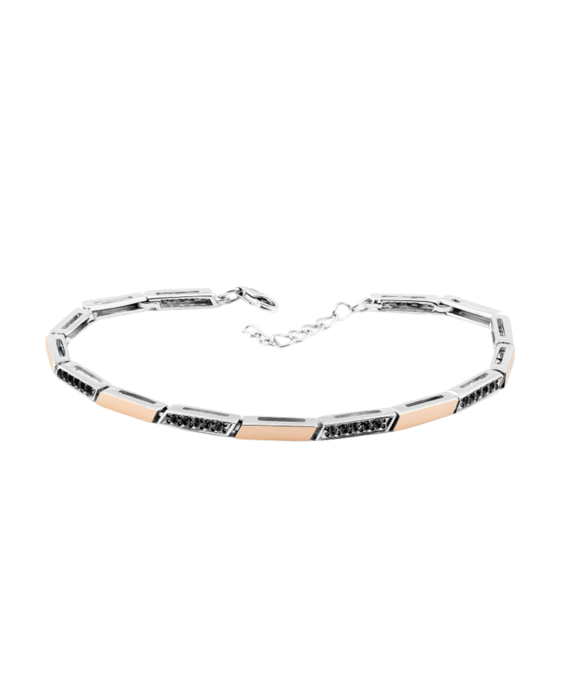 Sidabrinė apyrankė dengta auksu su cirkoniais  - Goldinga