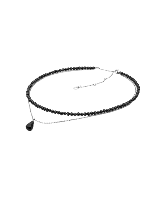 Sidabrinė grandinėlė su špineliais ir oniksu