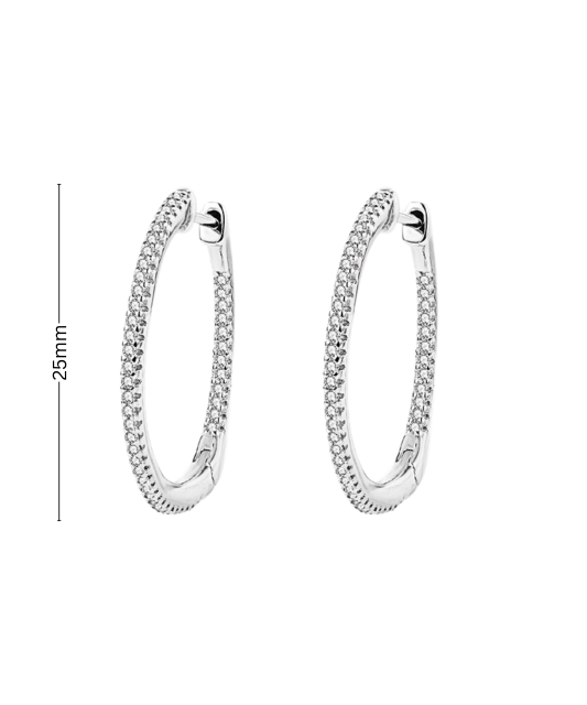 Sidabriniai auskarai su cirkoniais 25mm