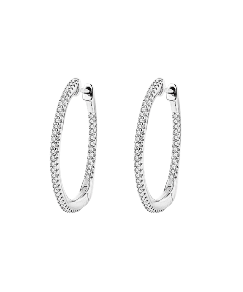 Sidabriniai auskarai su cirkoniais 25mm