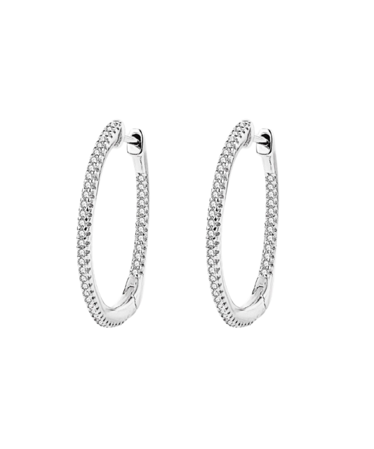 Sidabriniai auskarai su cirkoniais 25mm