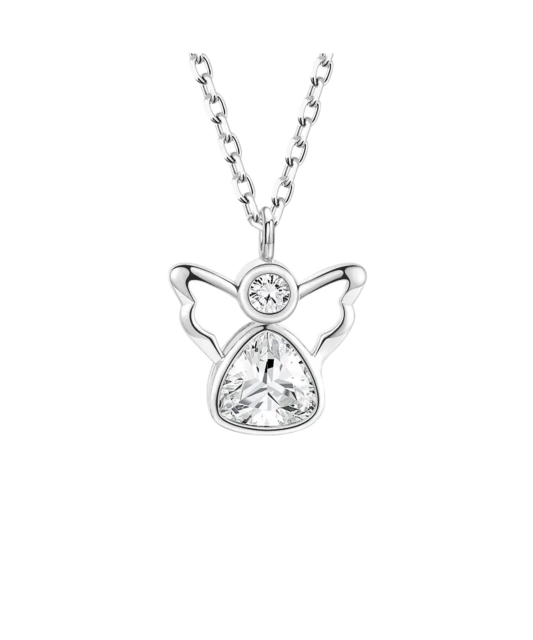 Sidabrinė grandinėlė su cirkonio pakabuku "Angelas"