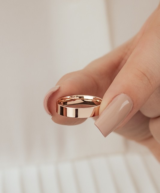 Auksinis vestuvinis žiedas 4mm su komfortu