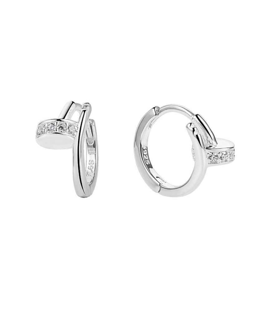 Sidabriniai auskarai su cirkoniais