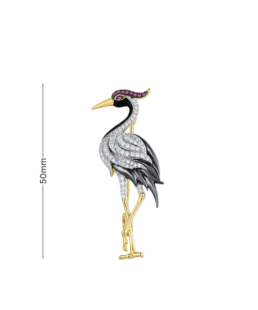 Paauksuota Sidabrinė sagė su cirkoniais