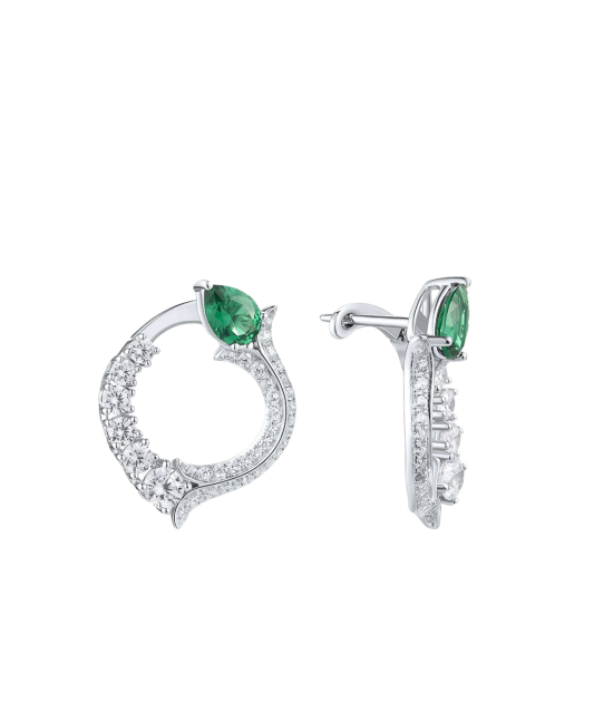 Sidabriniai auskarai su cirkoniais ir špineliais