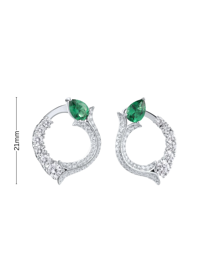 Sidabriniai auskarai su cirkoniais ir špineliais